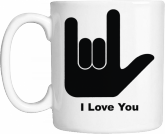 Caneca I Love You em Língua de Sinais Norte Americana